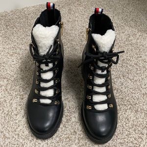 Tommy Hilfiger Faux Shearling Lace Up Boot